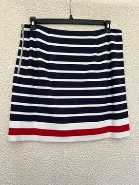 Banana Republic Navy, White & Red Striped Mini Skirt